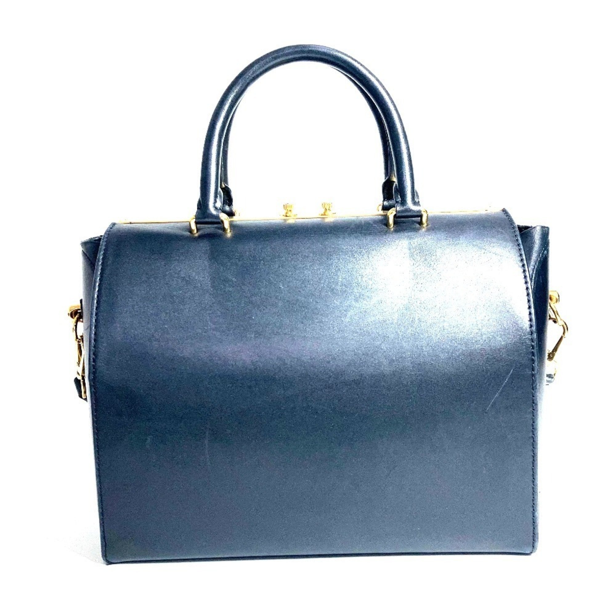 Louis Vuitton Black Leather Handbag Shoulder Bag