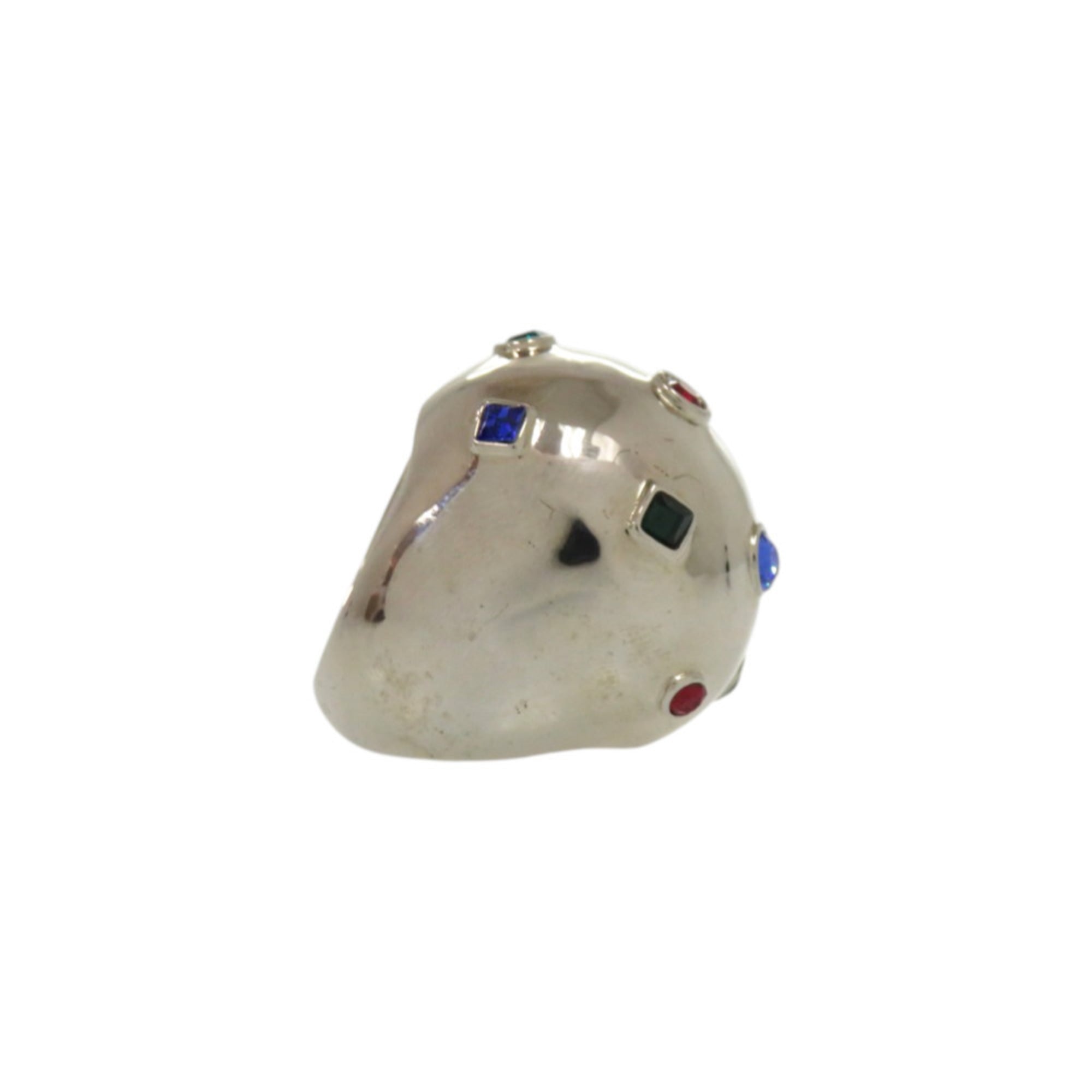 Louis Vuitton Silver Multi-Color Metal Rhinestone Band Ring