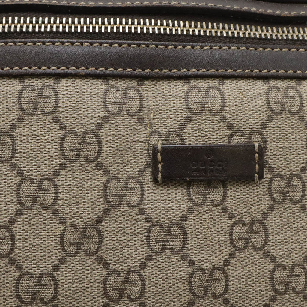 Gucci Gg Plus Beige Dark Brown Gg Supreme Leather Sling Bag (Pre-Owned)