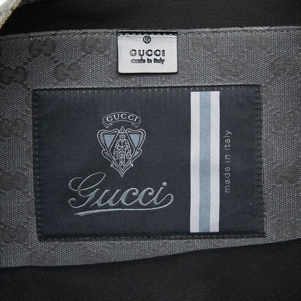 Gucci Black Canvas Leather Messenger Bag Shoulder Bag (Pre-Owned)