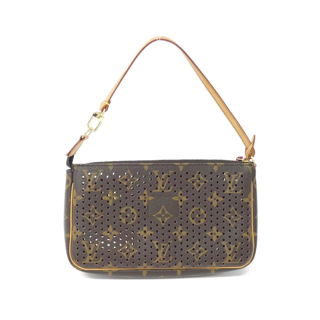 Louis Vuitton Monogram Perfo Fuchsia Marron Coated Canvas Pochette Pouch