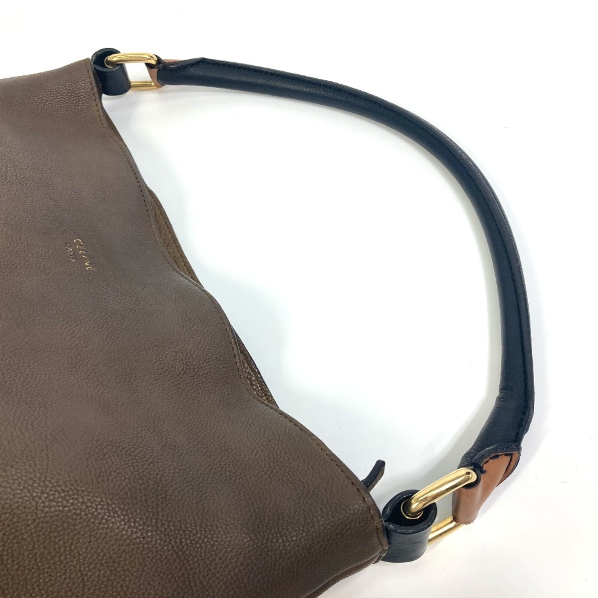 Celine Brown Leather Shoulder Bag