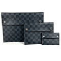 Louis Vuitton Black Blue Damier Graphite Clutch Bag Pouch