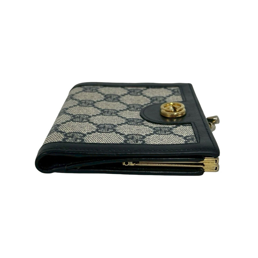 Gucci Navy Leather Pvc Wallet (Bi-Fold) (Pre-Owned)