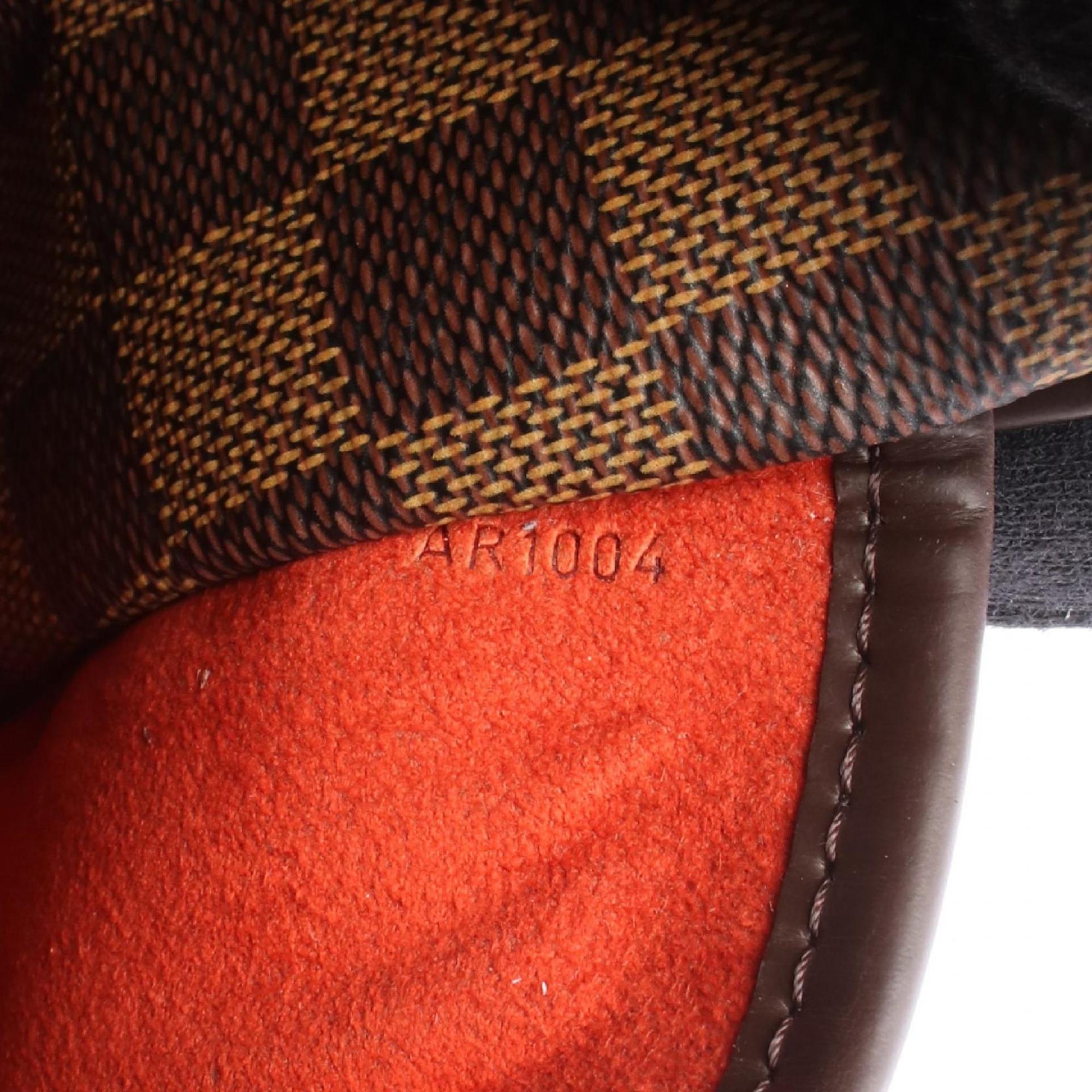 Louis Vuitton Brown Damier Canvas Pvc Leather Handbag