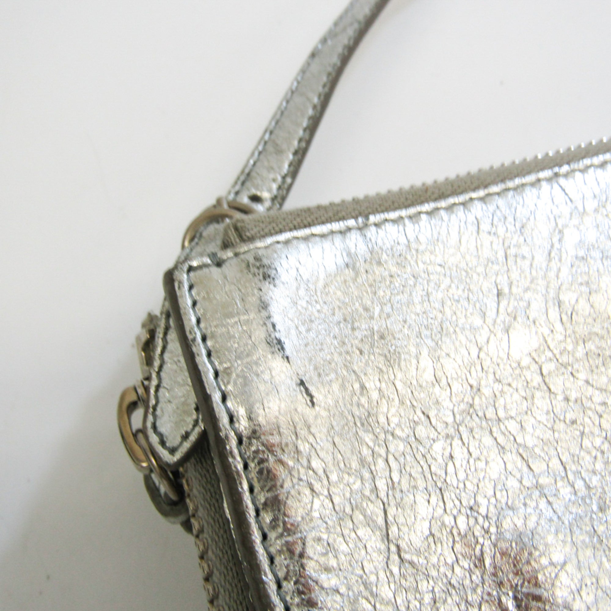 Balenciaga Silver Leather Shoulder