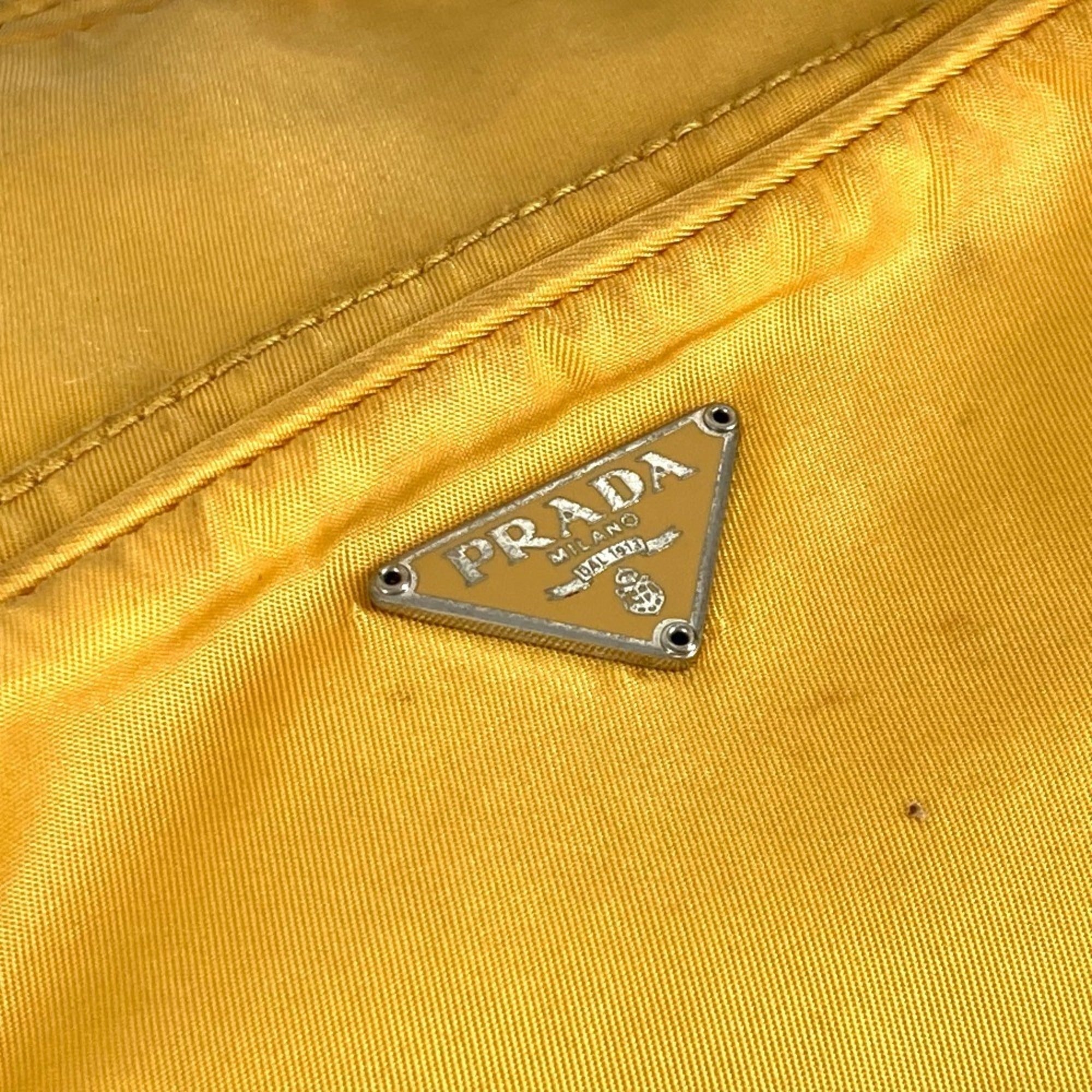 Prada Yellow Nylon Pochette Shoulder Bag
