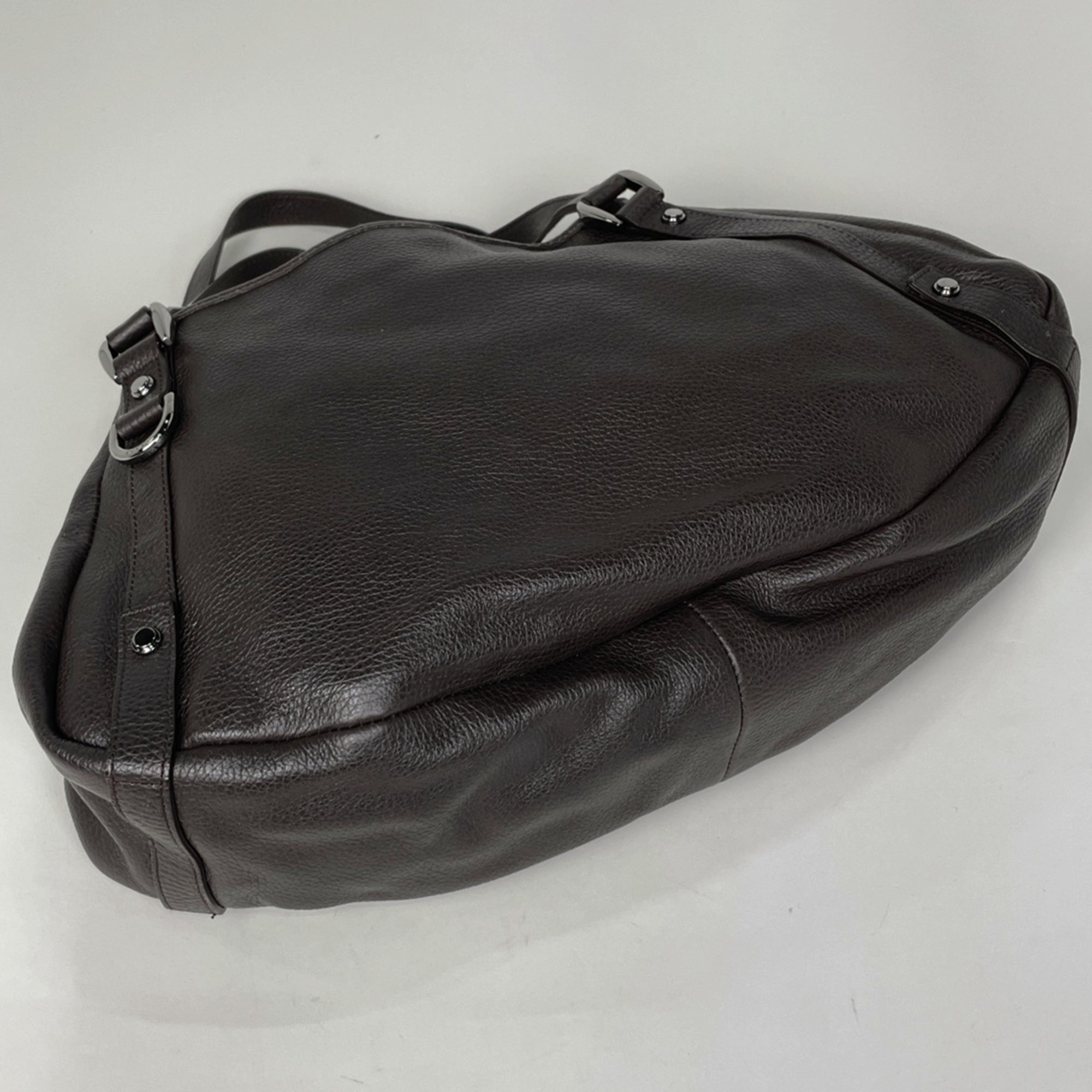 Gucci Dark Brown Leather Handbag Tote Bag (Pre-Owned)