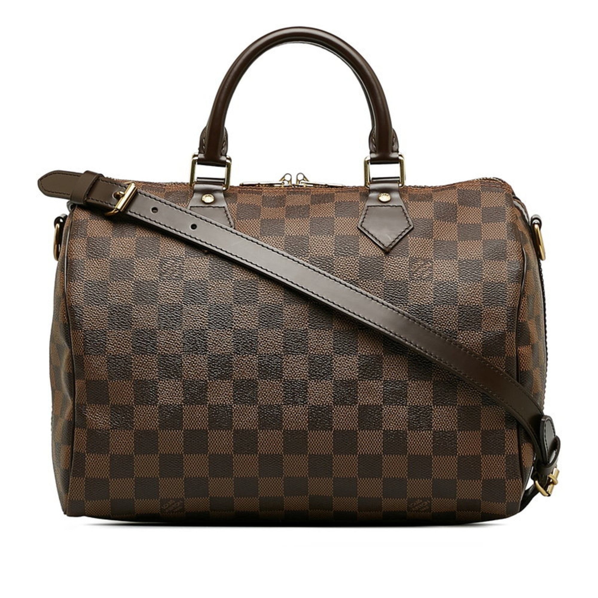 Louis Vuitton Brown Pvc Leather Handbag Shoulder Bag