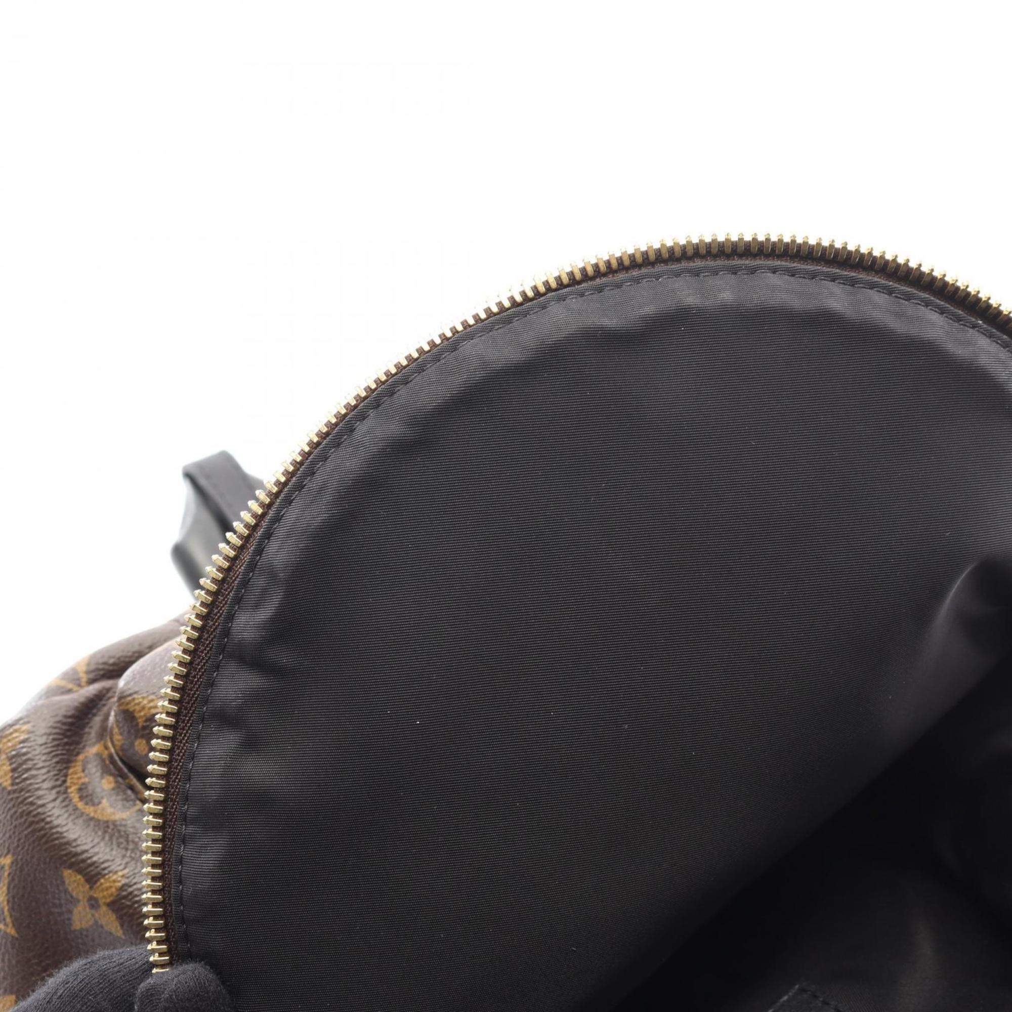 Louis Vuitton Black Brown Monogram Coated Canvas Leather Backpack