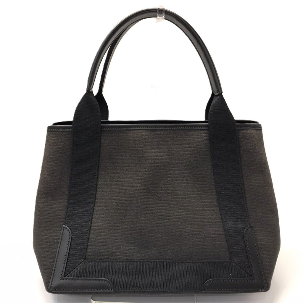 Balenciaga Navy Cotton Canvas Leather Handbag Tote