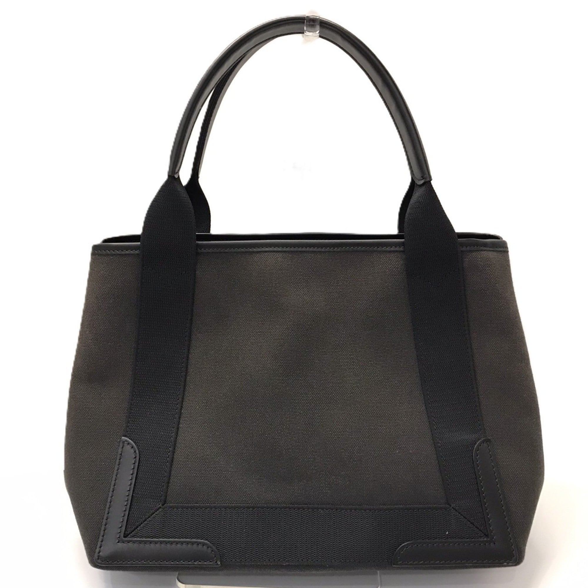 Balenciaga Navy Cotton Canvas Leather Handbag Tote