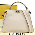 Fendi Peekaboo Cream Leather Handbag Shoulder Bag