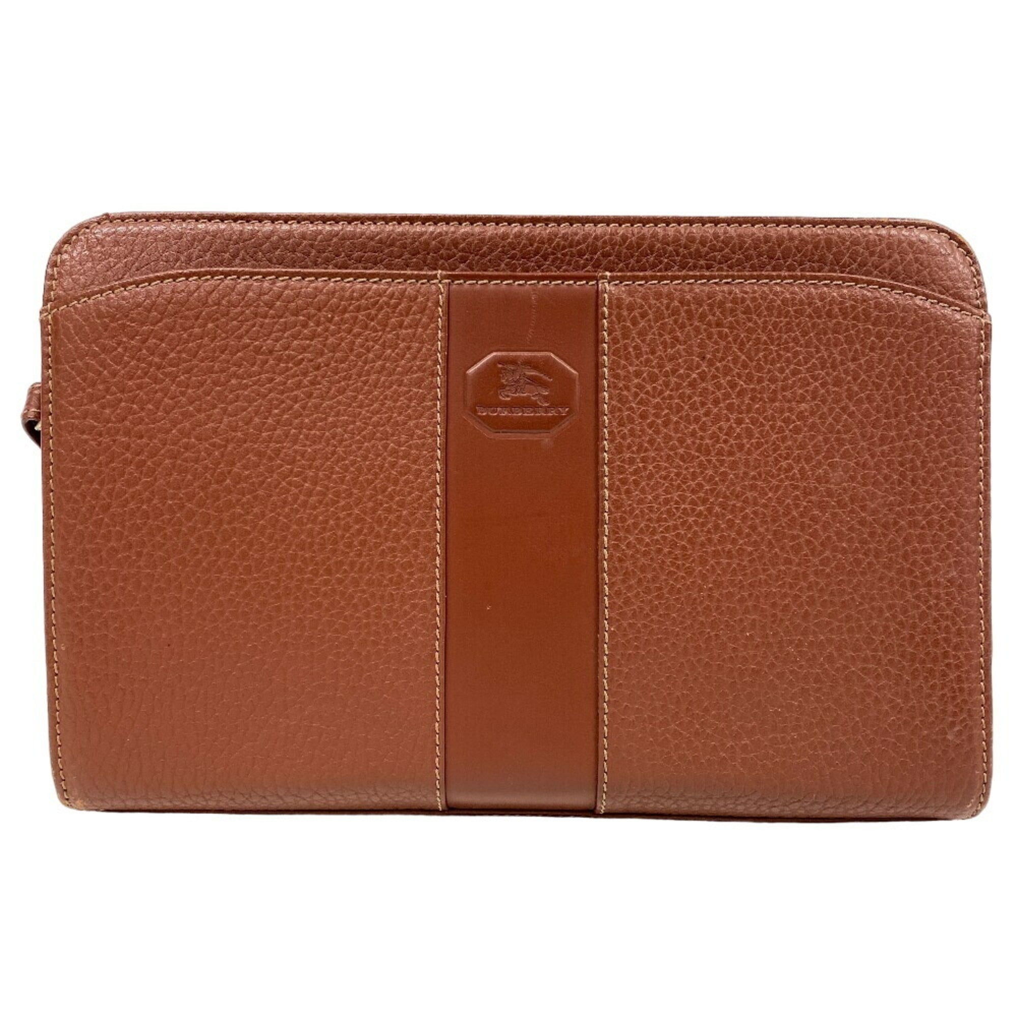 Burberry Brown Leather Clutch Bag