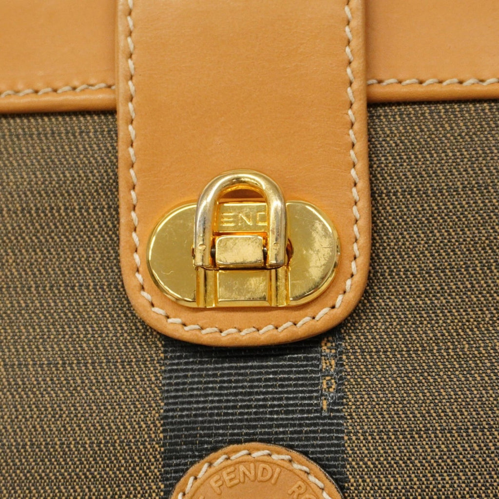 Fendi Beige Black Pvc Clutch Bag