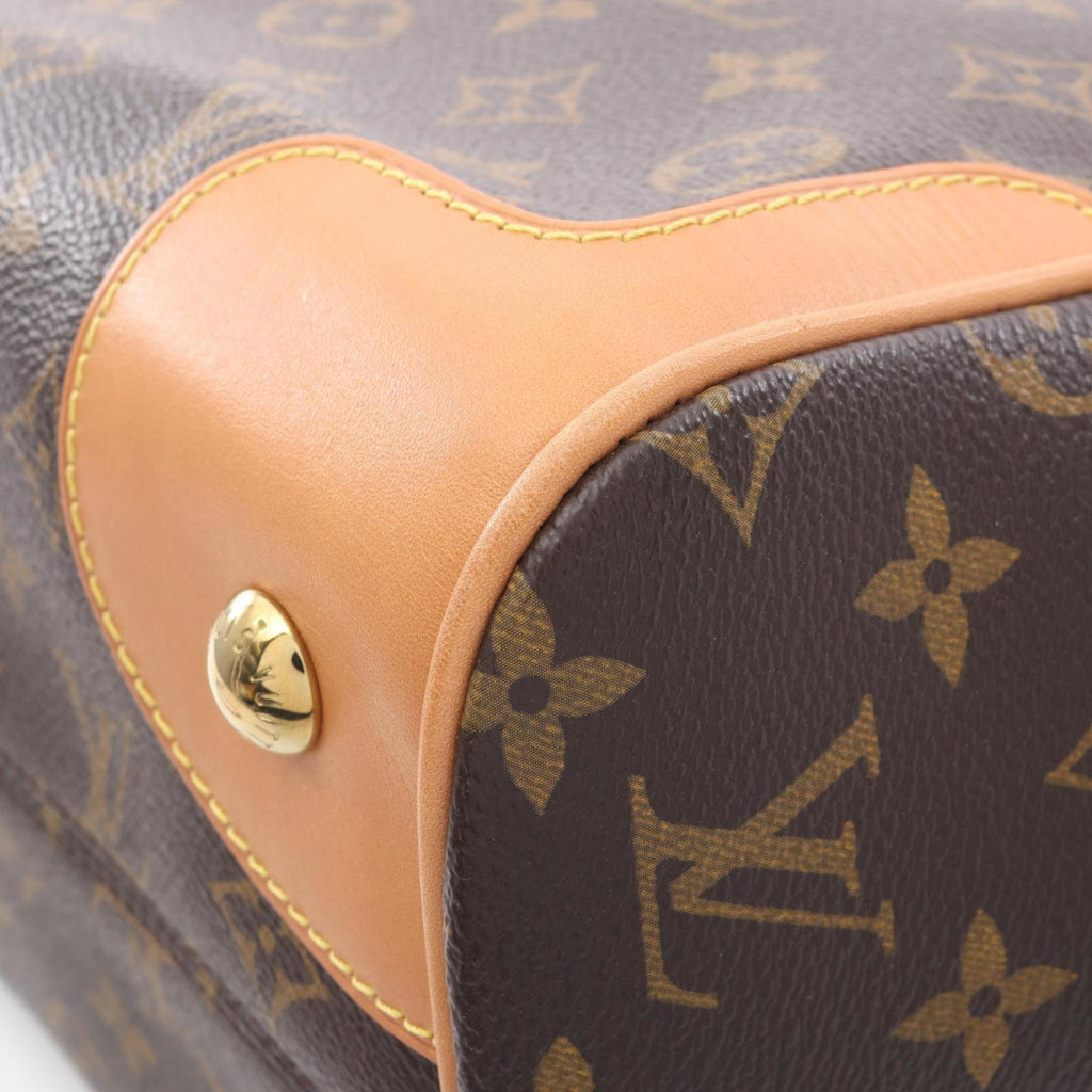 Louis Vuitton Brown Monogram Coated Canvas Leather Handbag Tote Bag