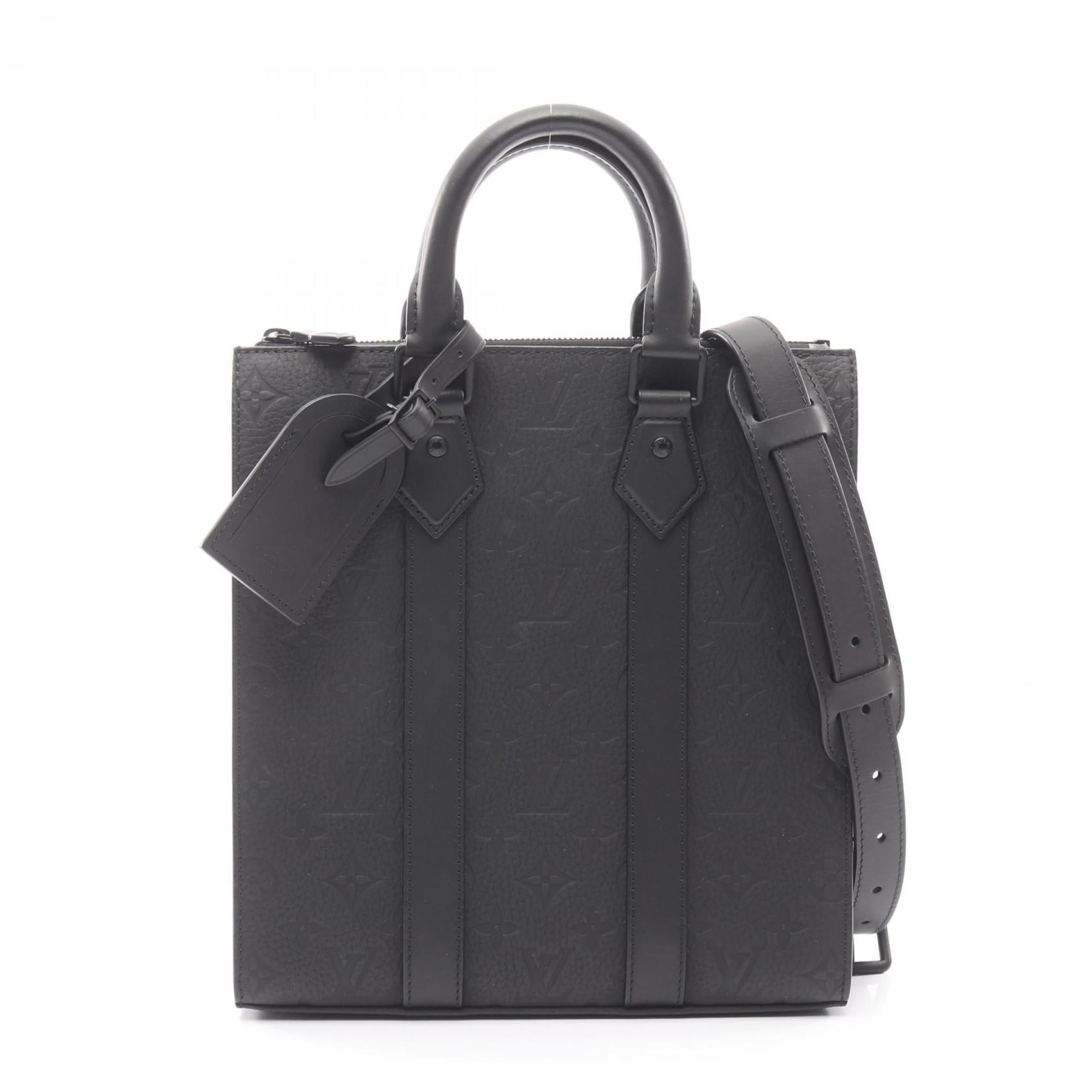 Louis Vuitton Black Noir Leather Handbag Tote Bag