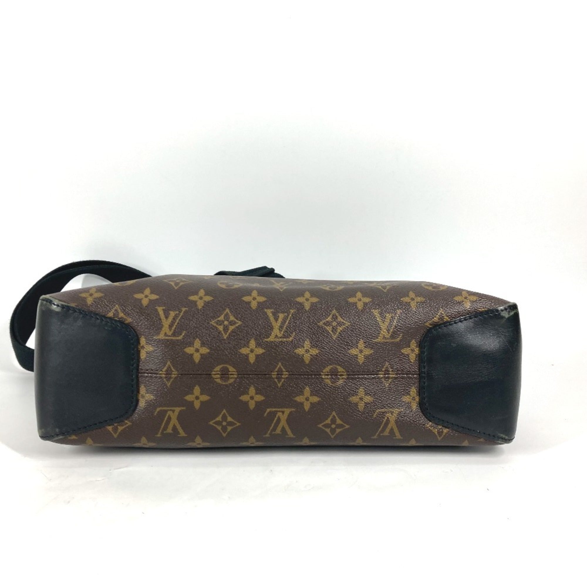 Louis Vuitton Black Brown Galle Monogram Macassar Canvas Shoulder Bag
