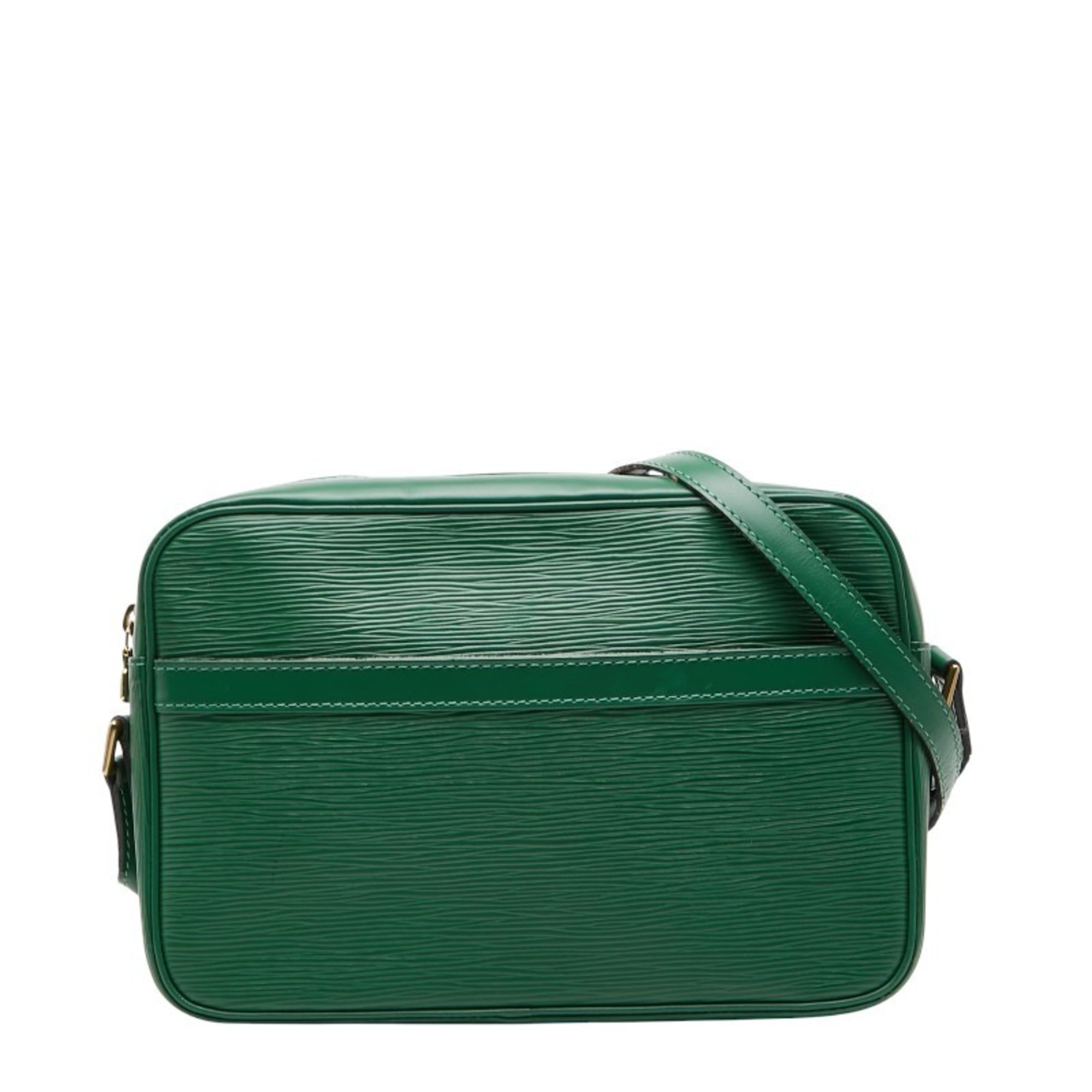 Louis Vuitton Borneo Green Leather Shoulder Bag