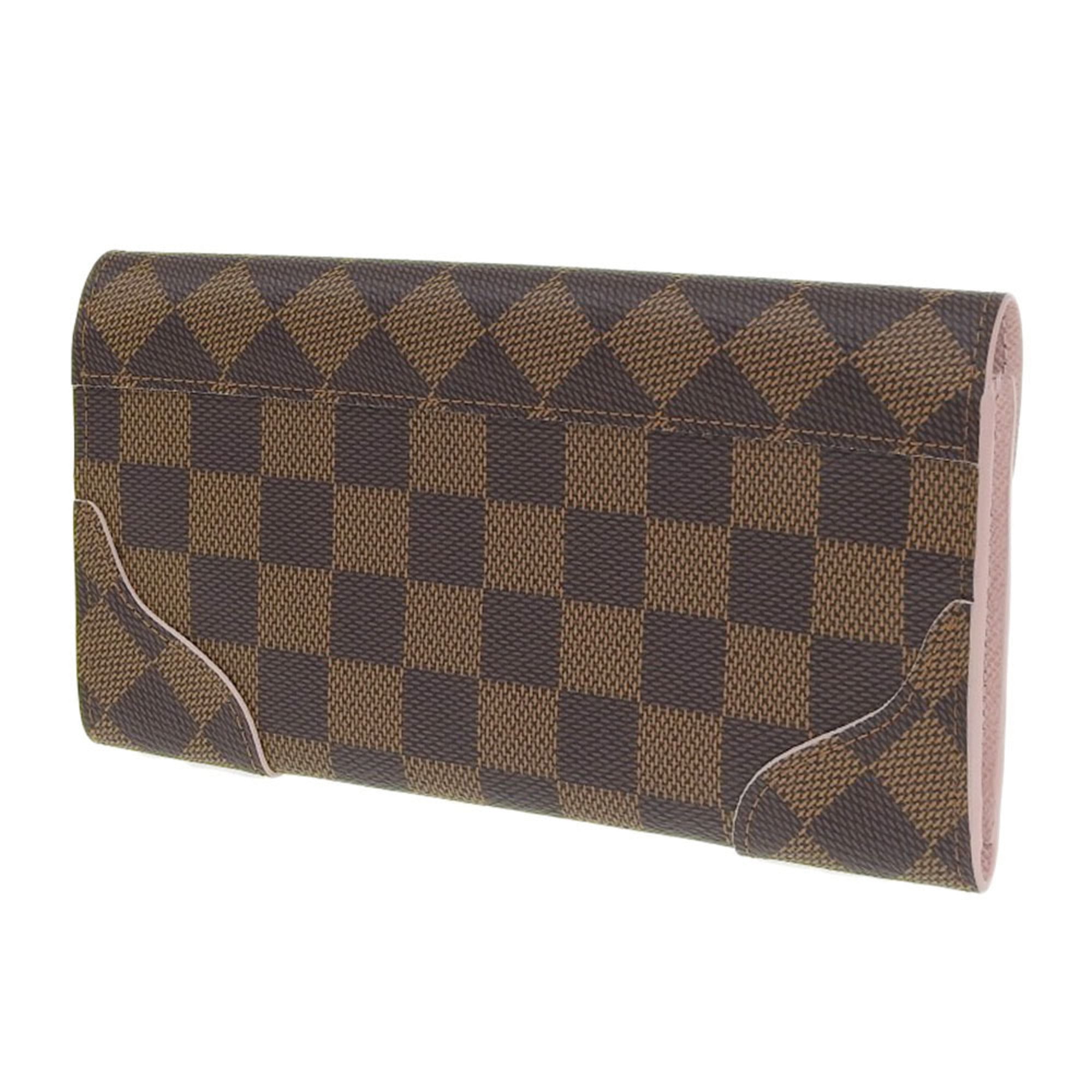 Louis Vuitton Damier Portefeuille Long Wallet with Kaisahock Pink Rose Ballerine N61227