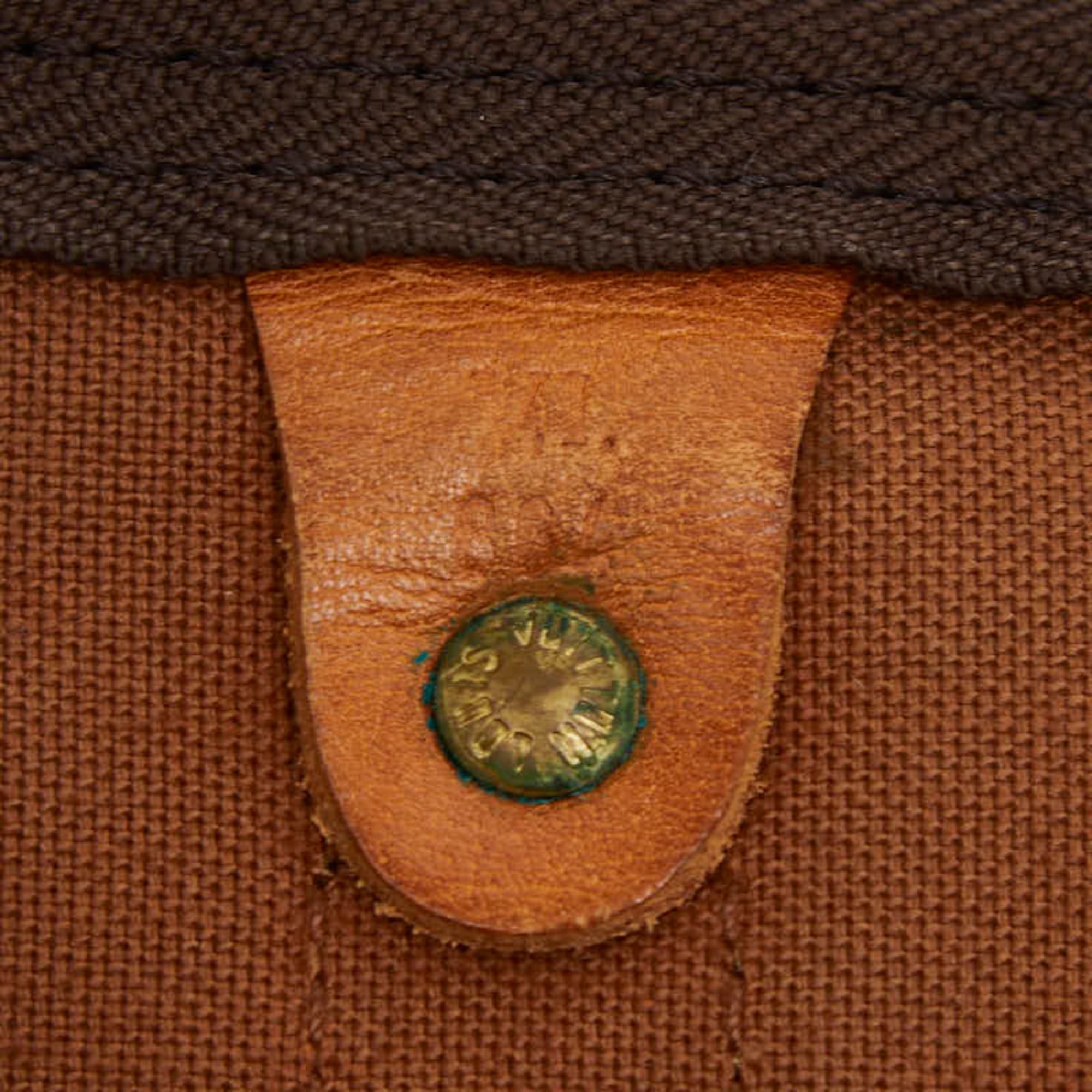 Louis Vuitton Brown Pvc Leather Boston Bag