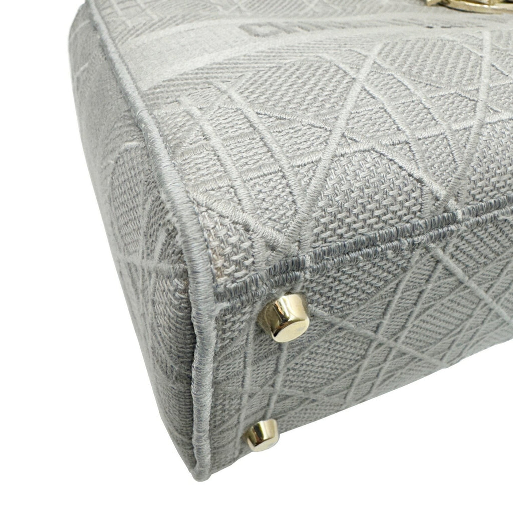 Christian Dior Gray Canvas Handbag Shoulder Bag (Pre-Owned)