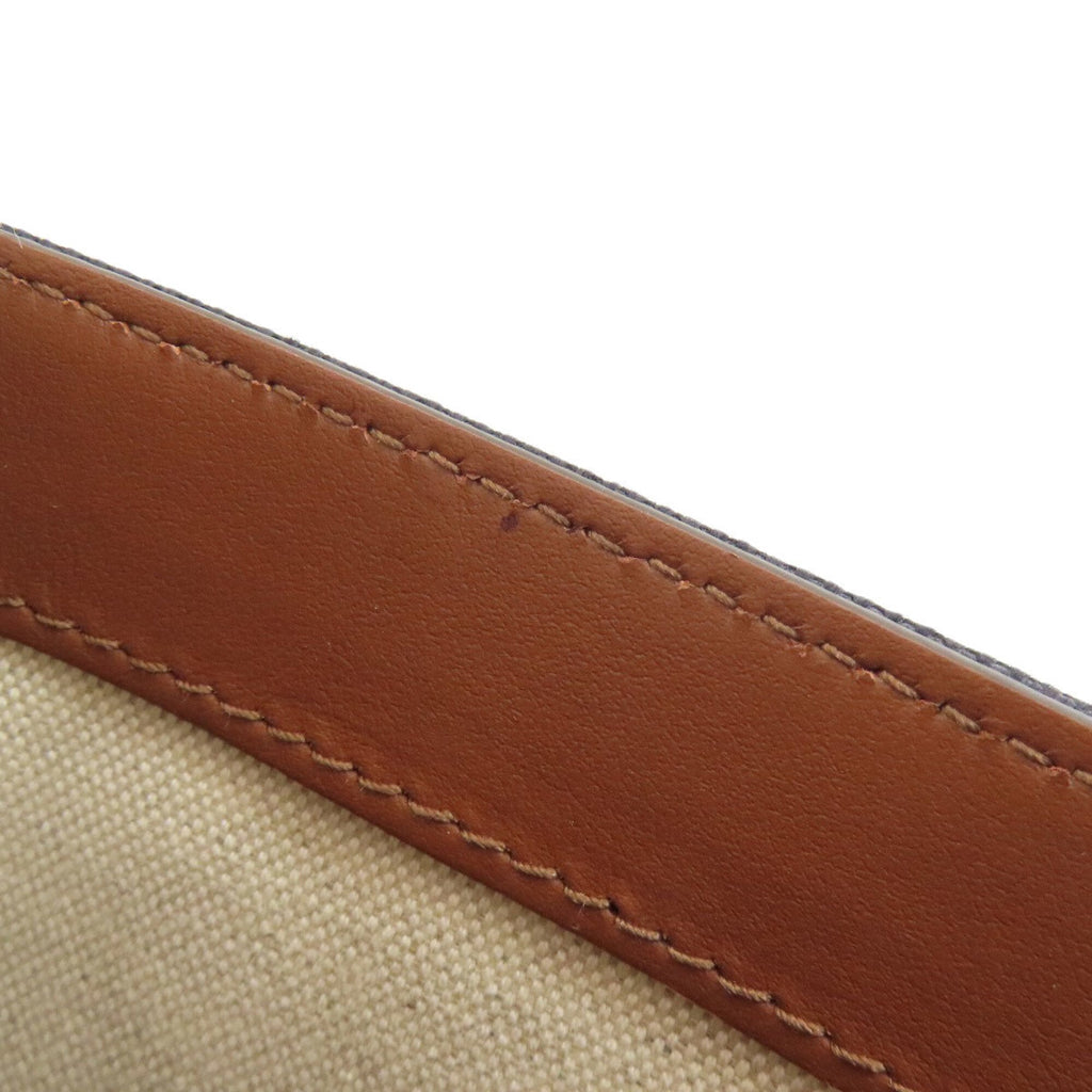 Burberry Black Brown Canvas Leather Shoulder Bag