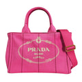 Prada Peonia Pink Canvas Shoulder Bag