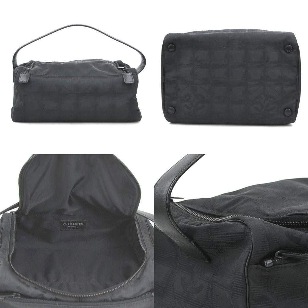Chanel Black Nylon Jacquard Handbag Vanity Bag