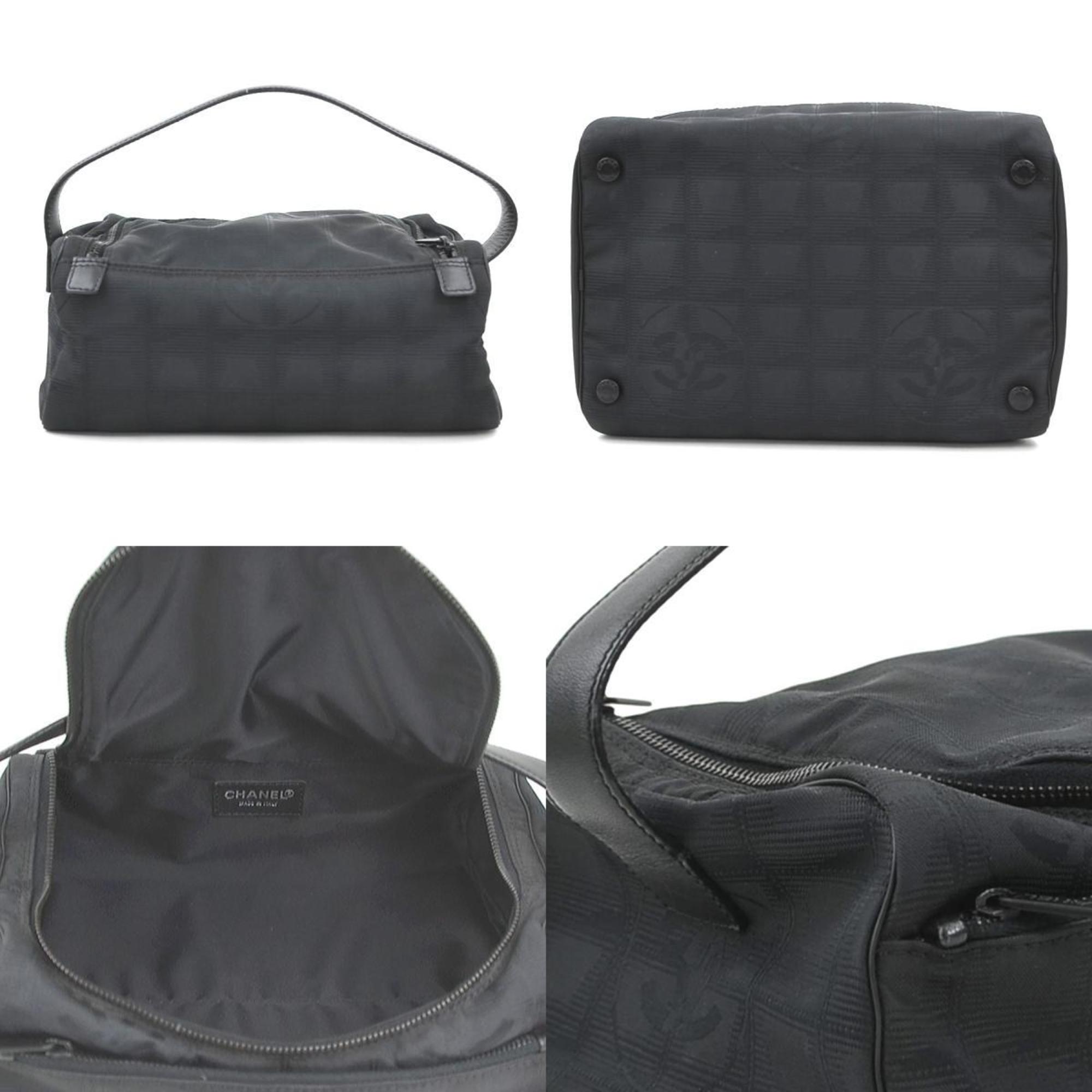 Chanel Black Nylon Jacquard Handbag Vanity Bag
