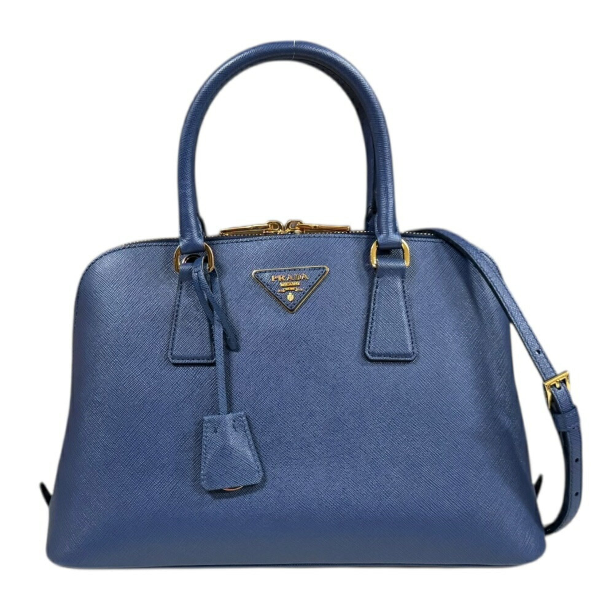 Prada Blue Leather Shoulder Bag