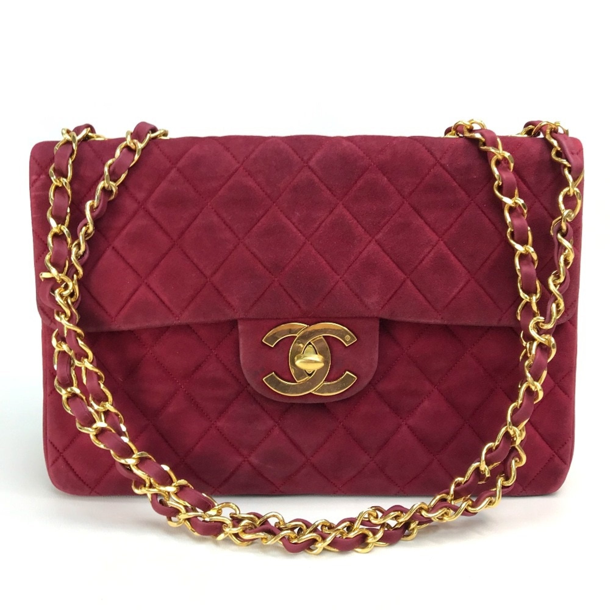 Chanel Red Leather Shoulder Bag