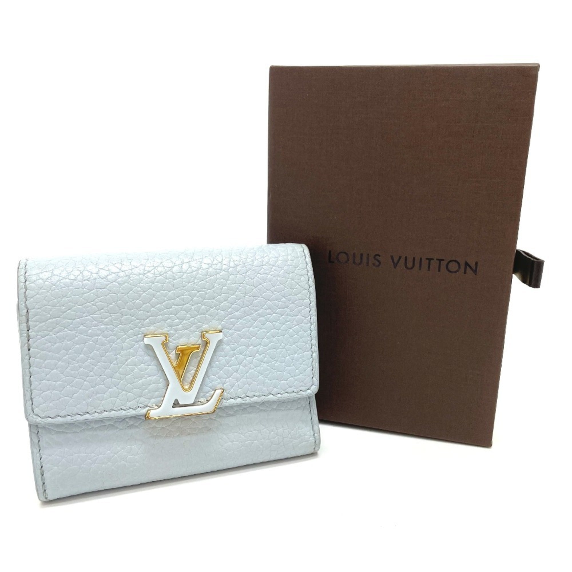 Louis Vuitton Blue Leather Wallet (Tri-Fold)