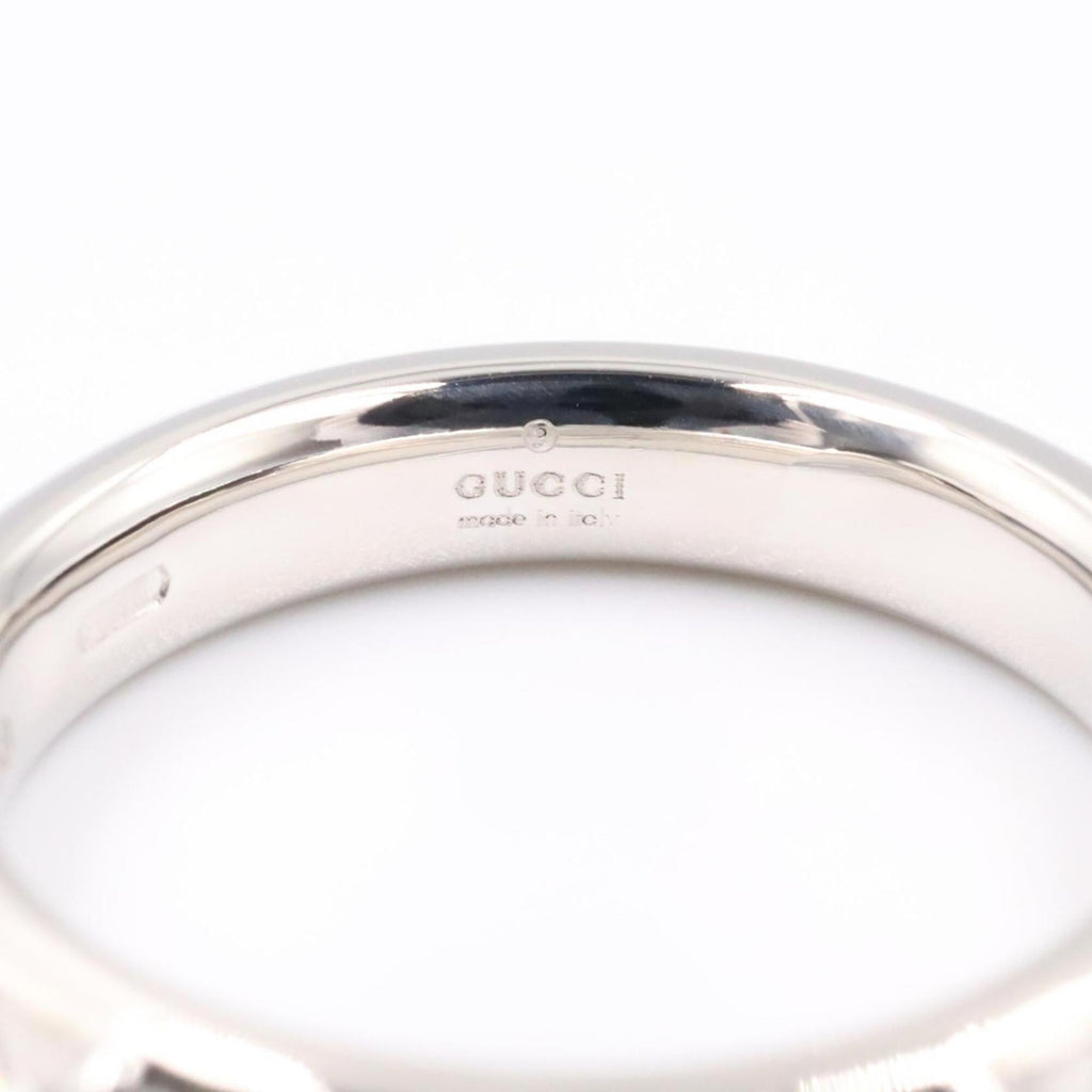 Gucci Silver Clear White Gold (18K) Band Ring (Pre-Owned)
