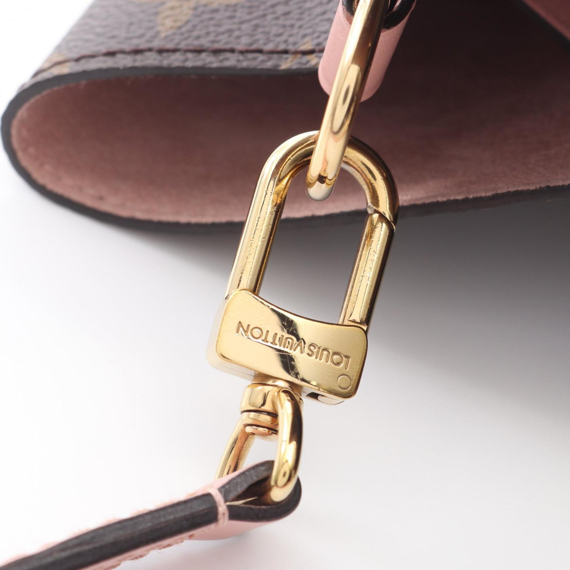 Louis Vuitton Brown Monogram Pink Rose Poudre Coated Canvas Leather Handbag Shoulder Bag