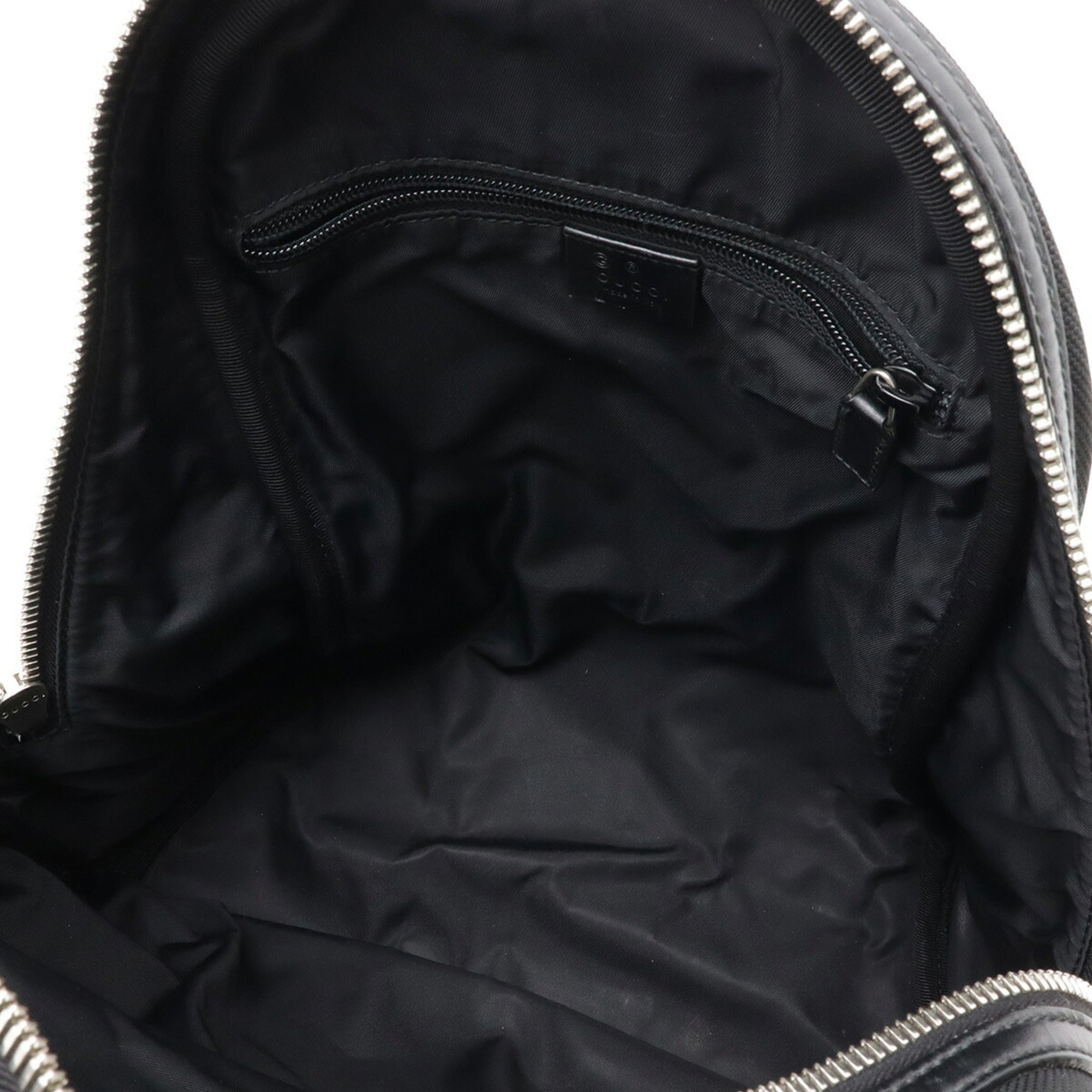 Gucci Black Green Red Color Canvas Leather Backpack (Pre-Owned)