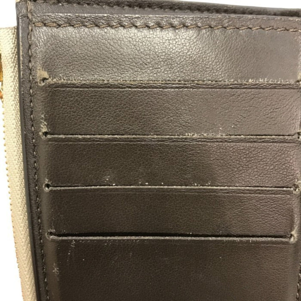 Louis Vuitton Beige Leather Wallet (Tri-Fold)