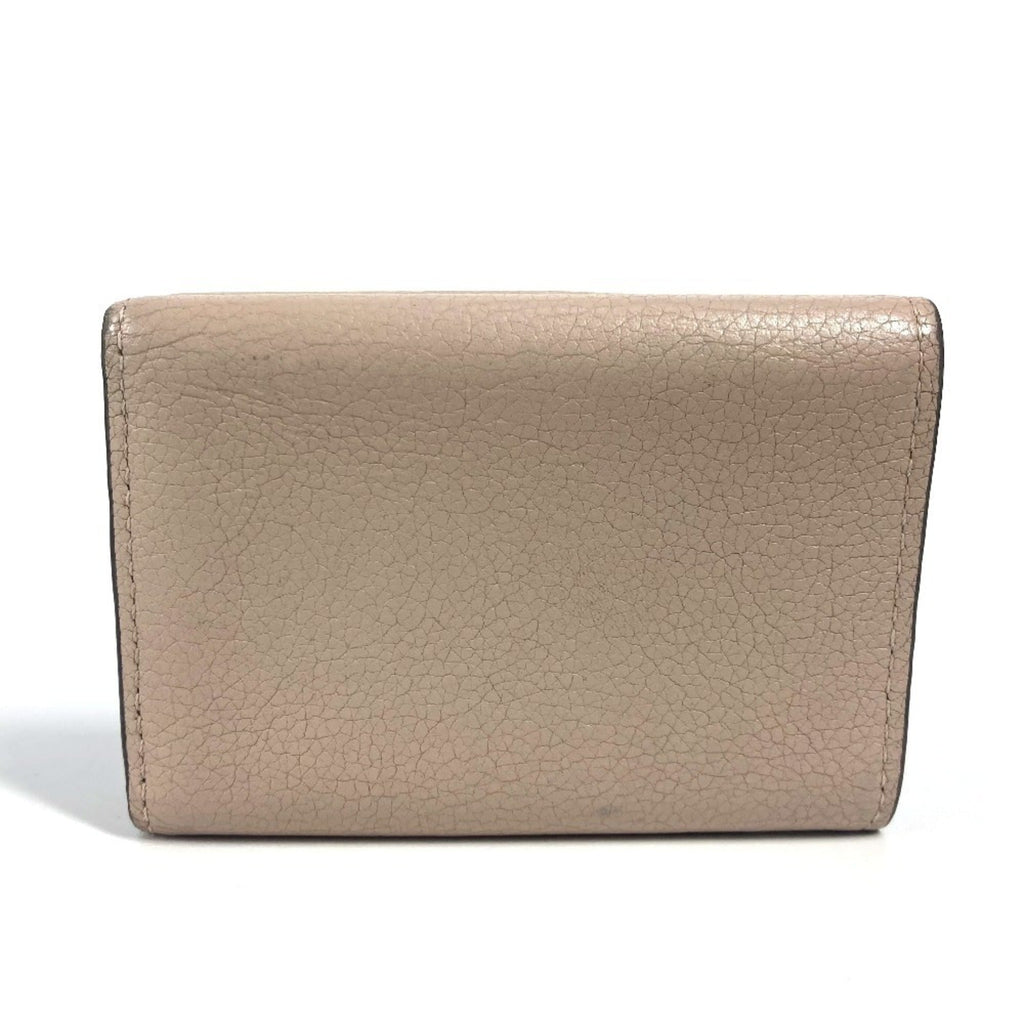 Louis Vuitton Beige Grayish Leather Wallet (Tri-Fold)