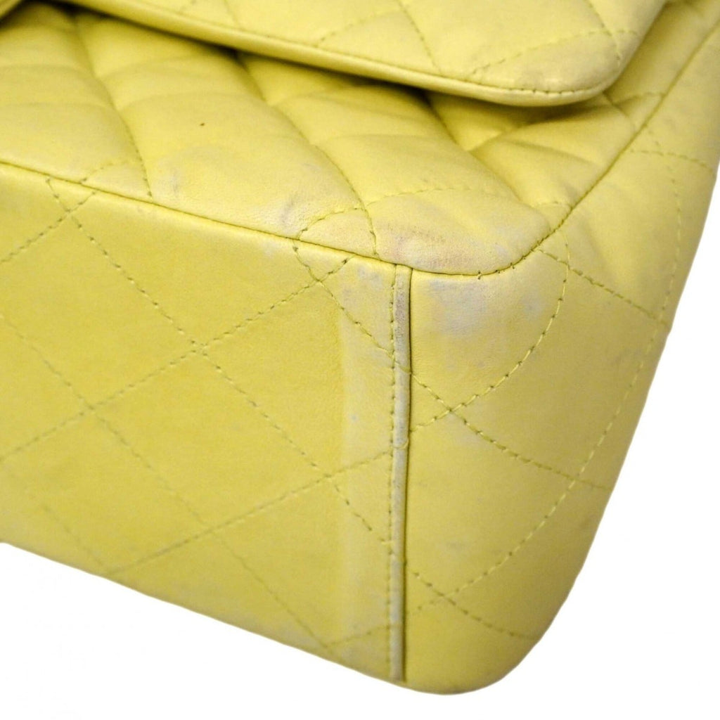 Chanel Lime Yellow Leather Shoulder Bag