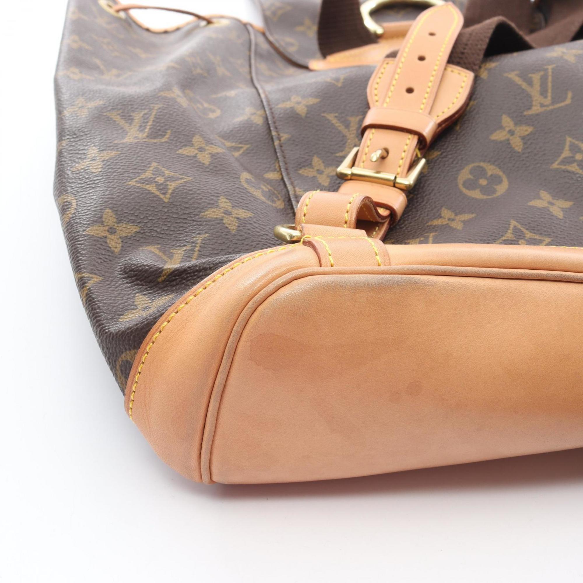 Louis Vuitton Brown Coated Canvas Leather Backpack Handbag