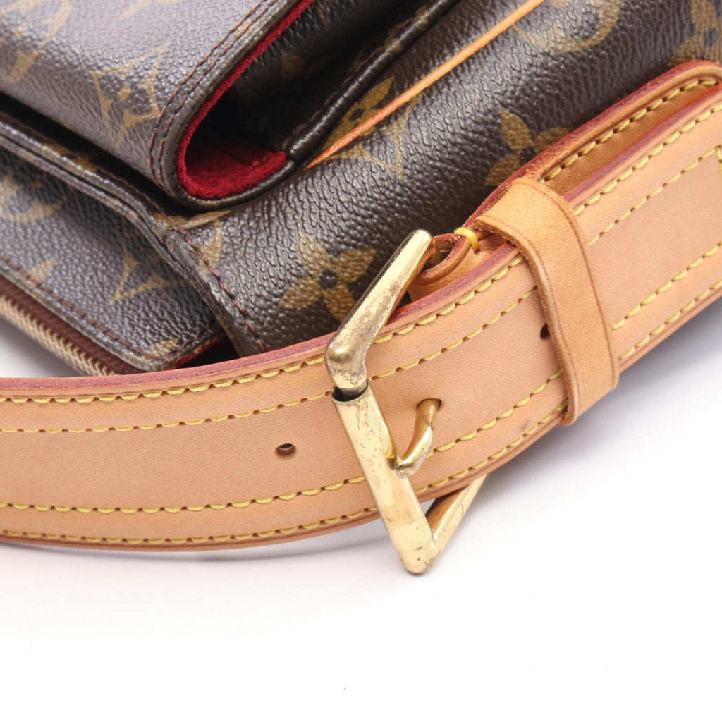 Louis Vuitton Brown Coated Canvas Leather Shoulder Bag