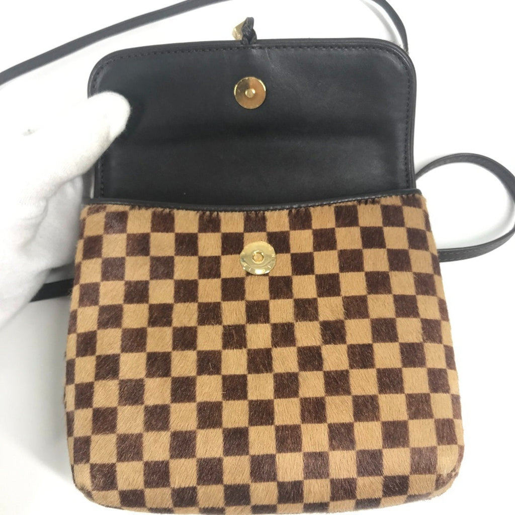 Louis Vuitton Brown Ebene Leather Pochette Shoulder Bag