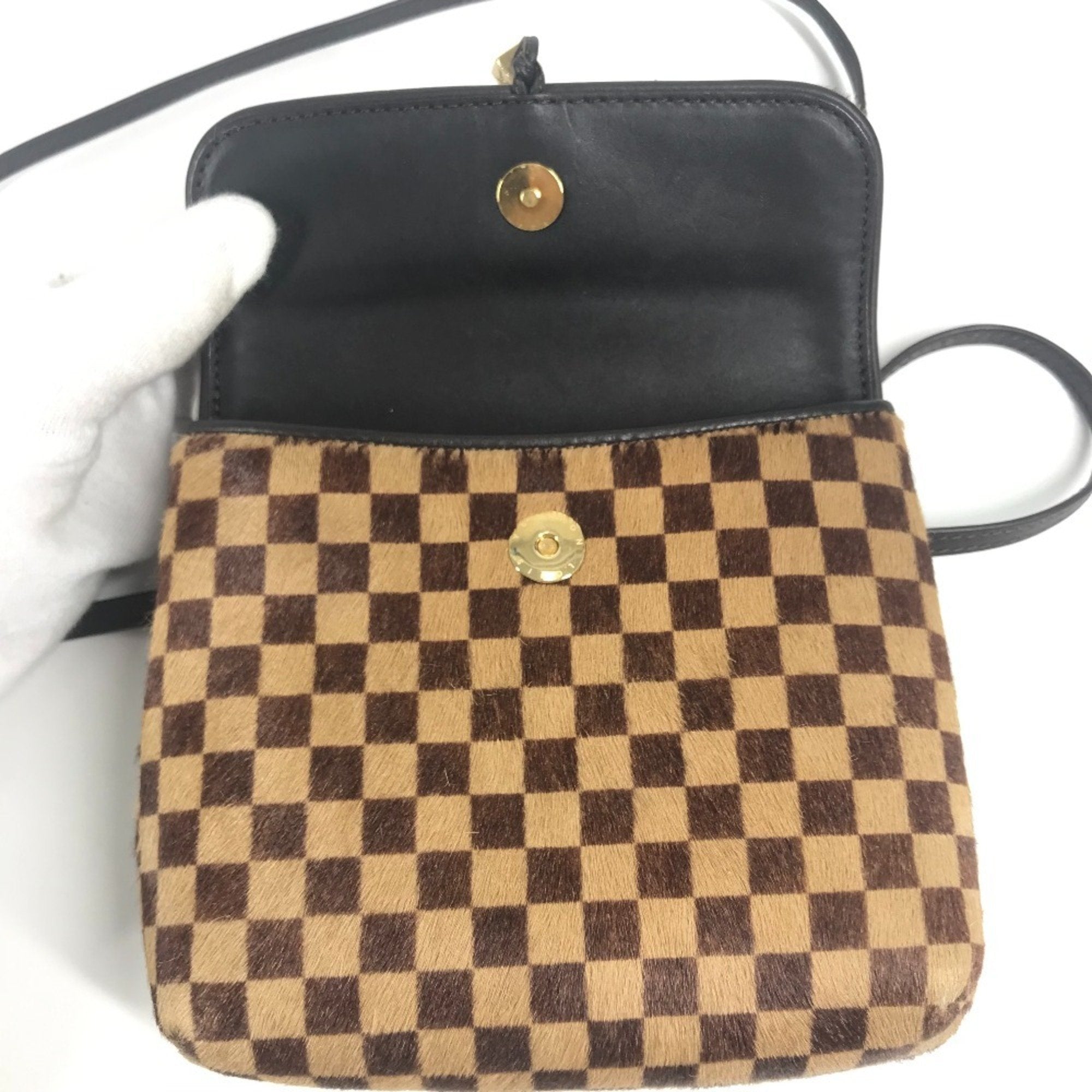 Louis Vuitton Brown Ebene Leather Pochette Shoulder Bag