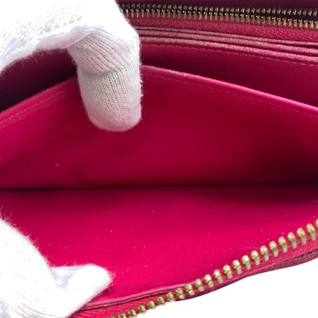 Louis Vuitton Pink Red Color Vernis Leather Long Wallet