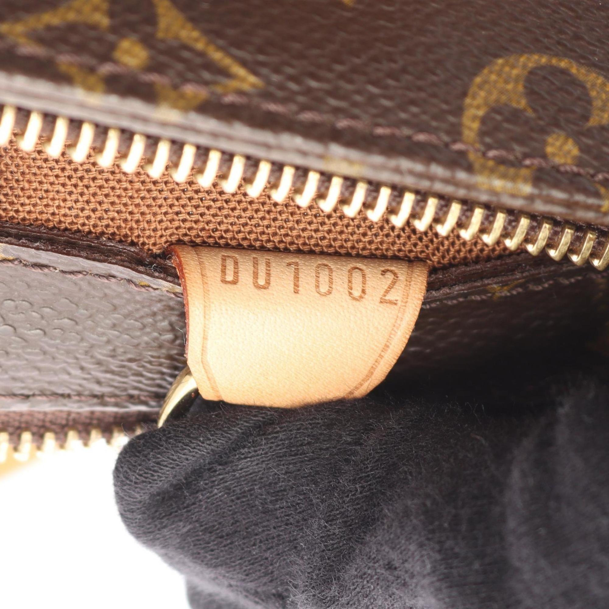 Louis Vuitton Brown Coated Canvas Leather Handbag Shoulder Bag