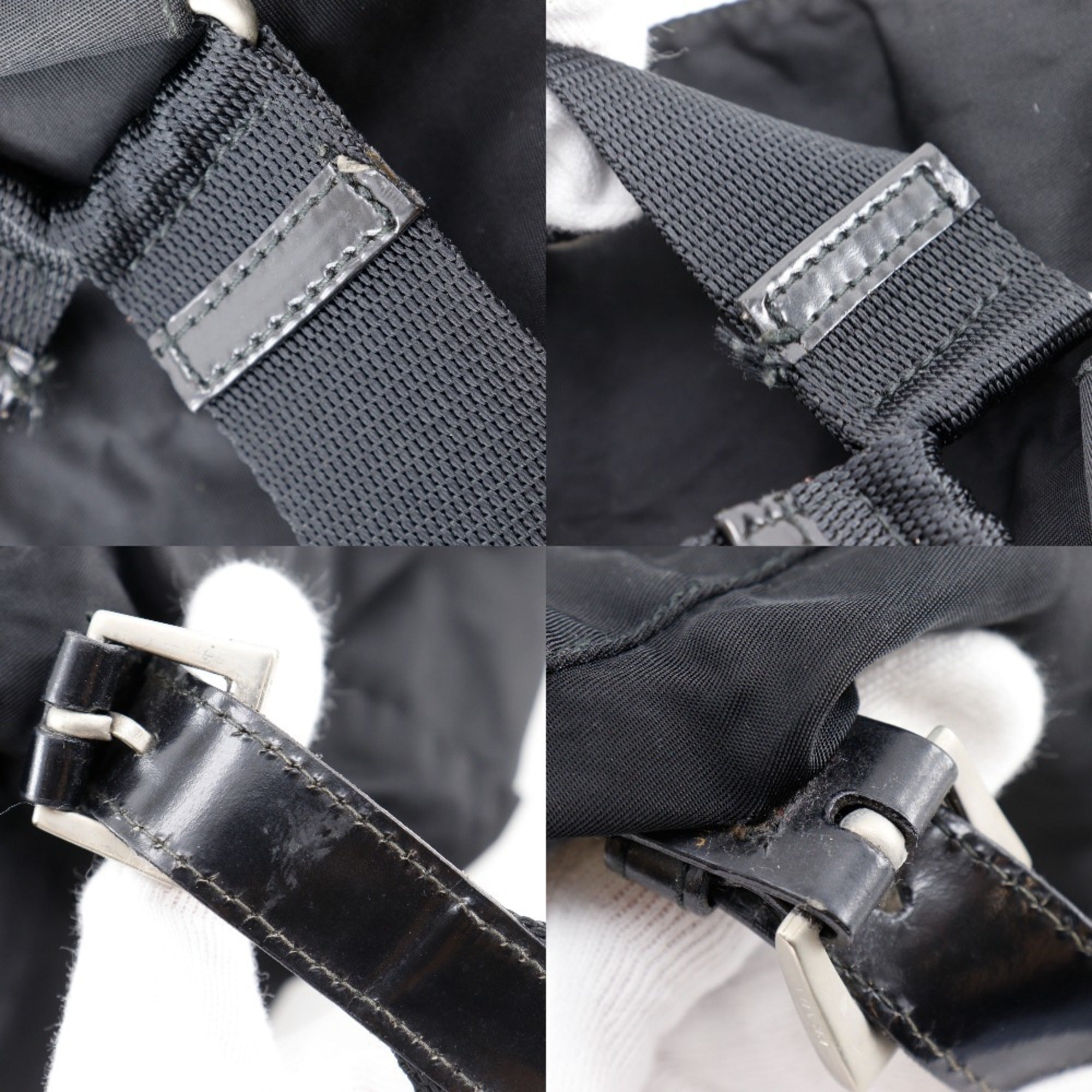 Prada Black Nylon Backpack Tote Bag