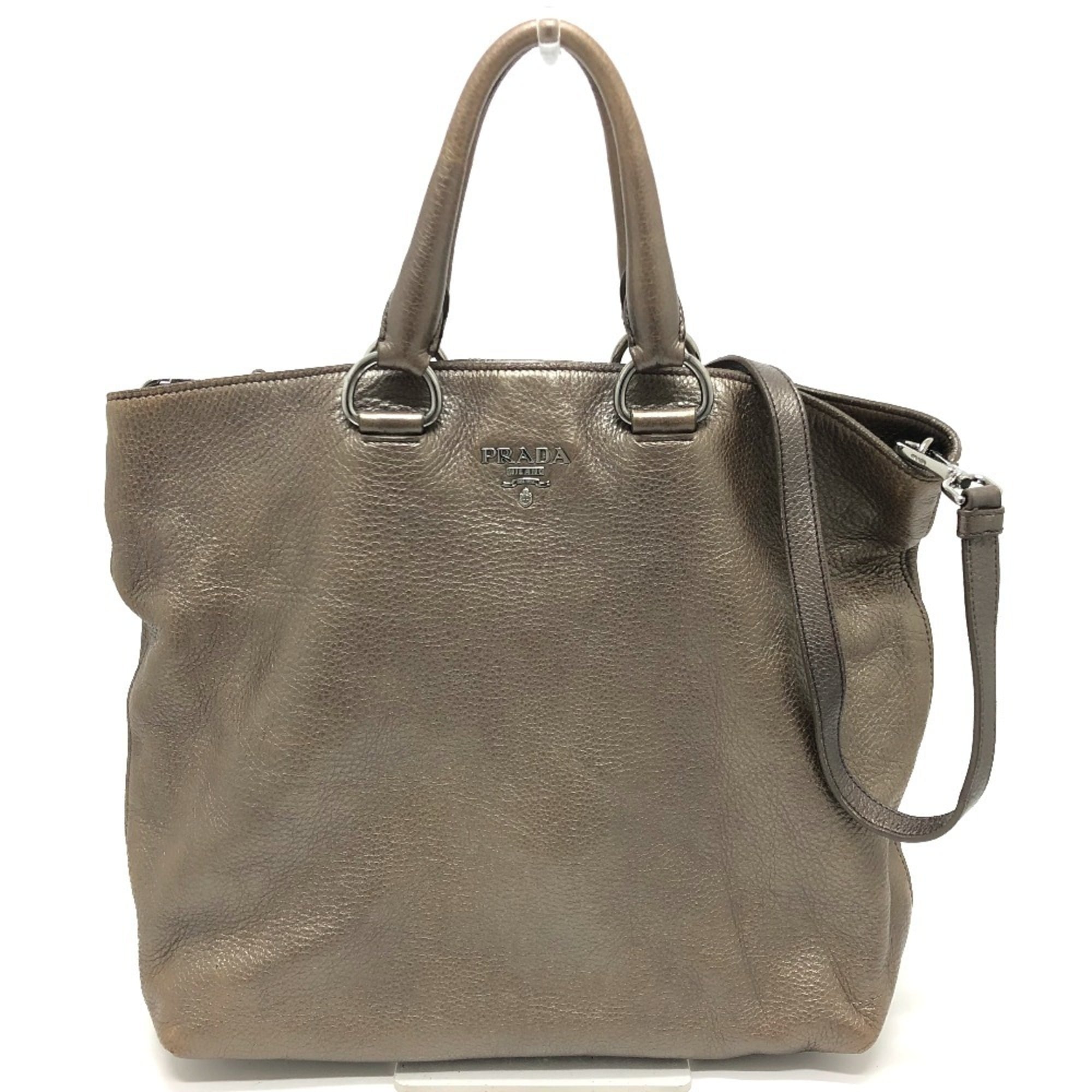 Prada Brown Leather Tote Bag
