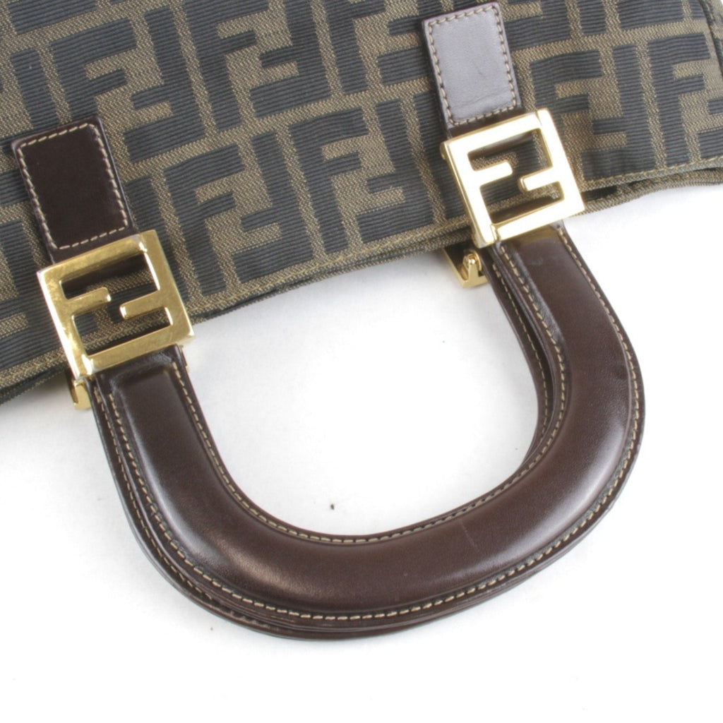 Fendi Khaki Canvas Handbag