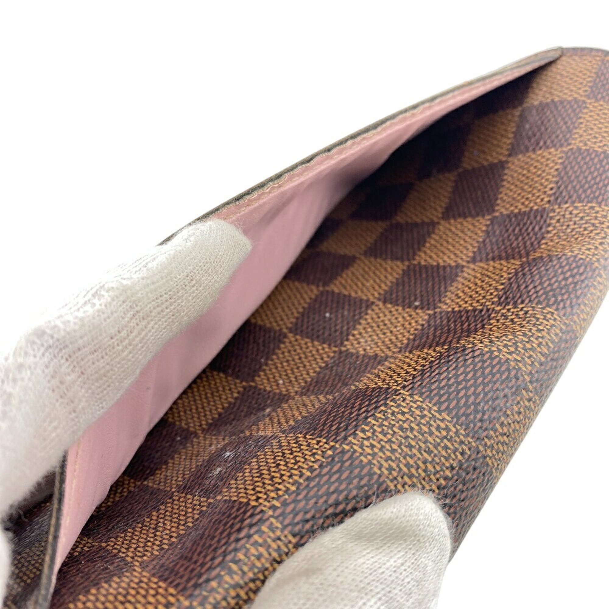 Louis Vuitton Damier Brown Rose Ballerine Leather Long Wallet