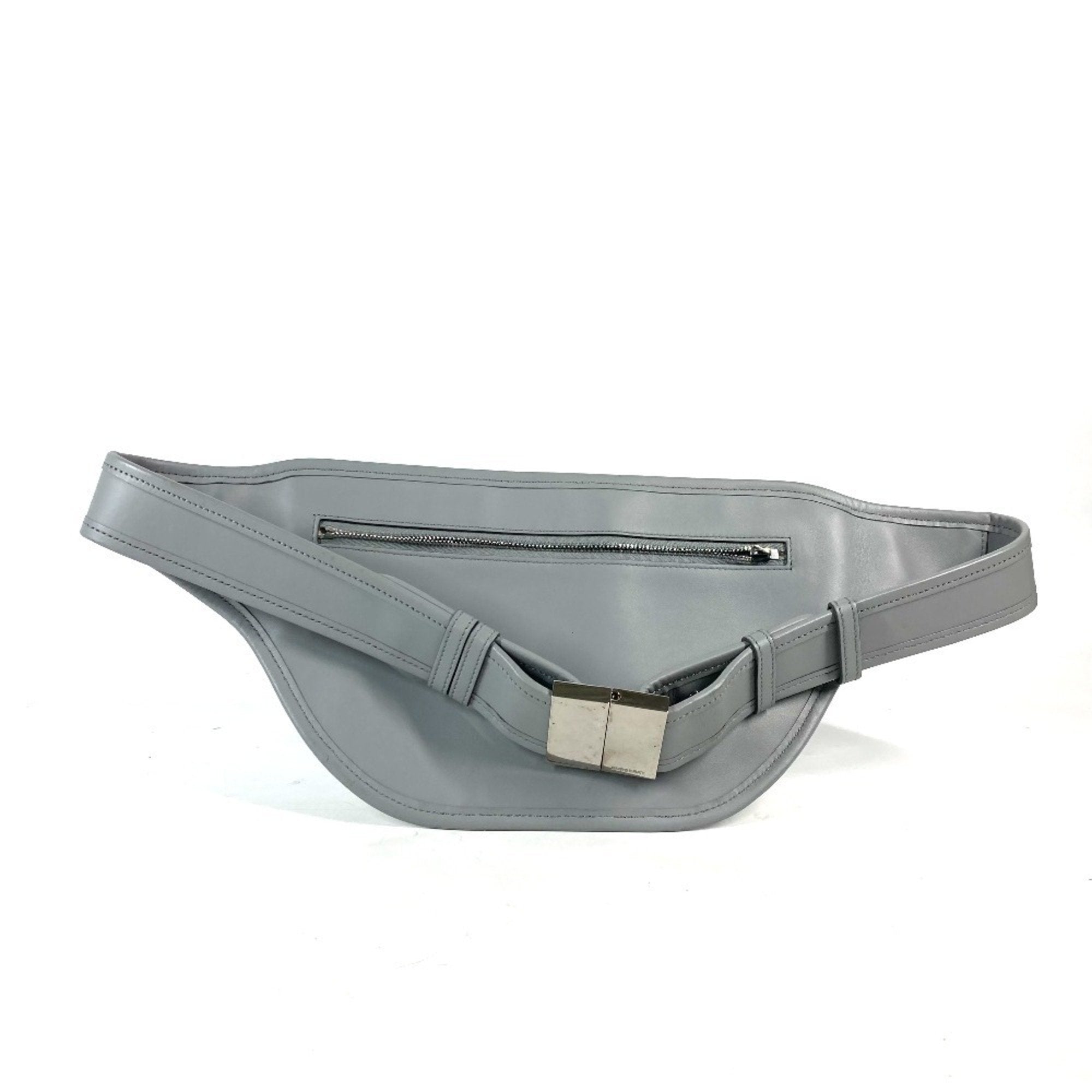 Burberry Gray Leather Fanny Pack
